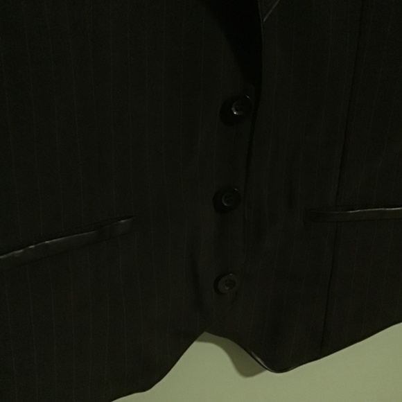 Men’s Vest - Black with Red Pinstripe - Picture 3 of 4